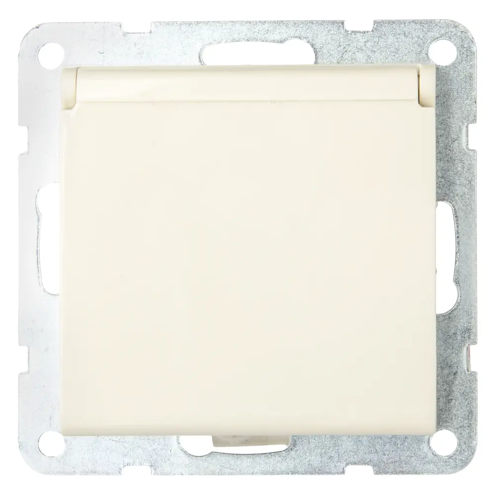 Розетка LK Studio LK60, с заземлением, крышка, цвет бежевый STLM-2205184