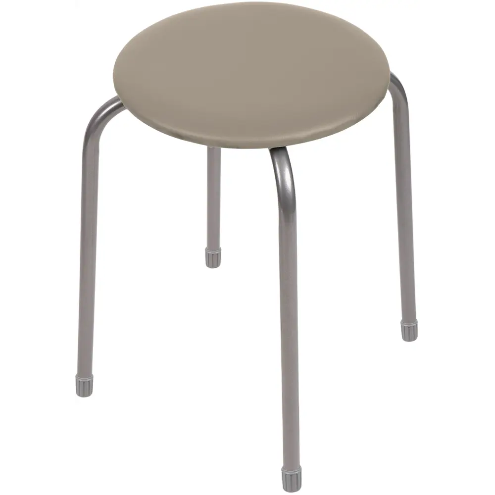Табурет Ника Эконом 2 ТЭ2/Б 32x46.5x32 см ножки металл/серый сиденье искусственная кожа бежевый Santreyd STLM-2057737