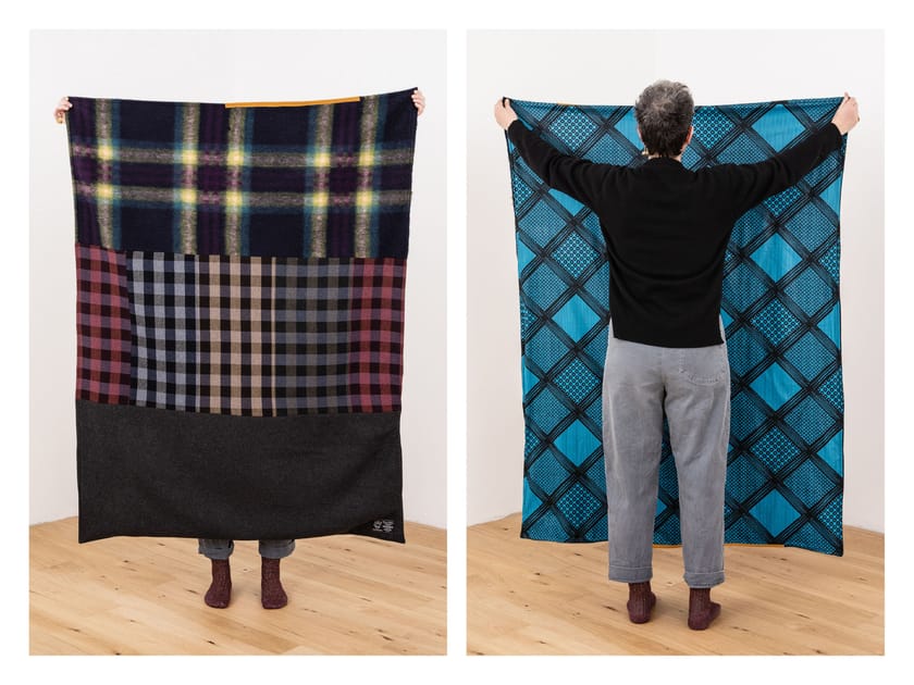 Двусторонний плед из шерсти и хлопка isOnAir 50 повторов ARCH-00068662