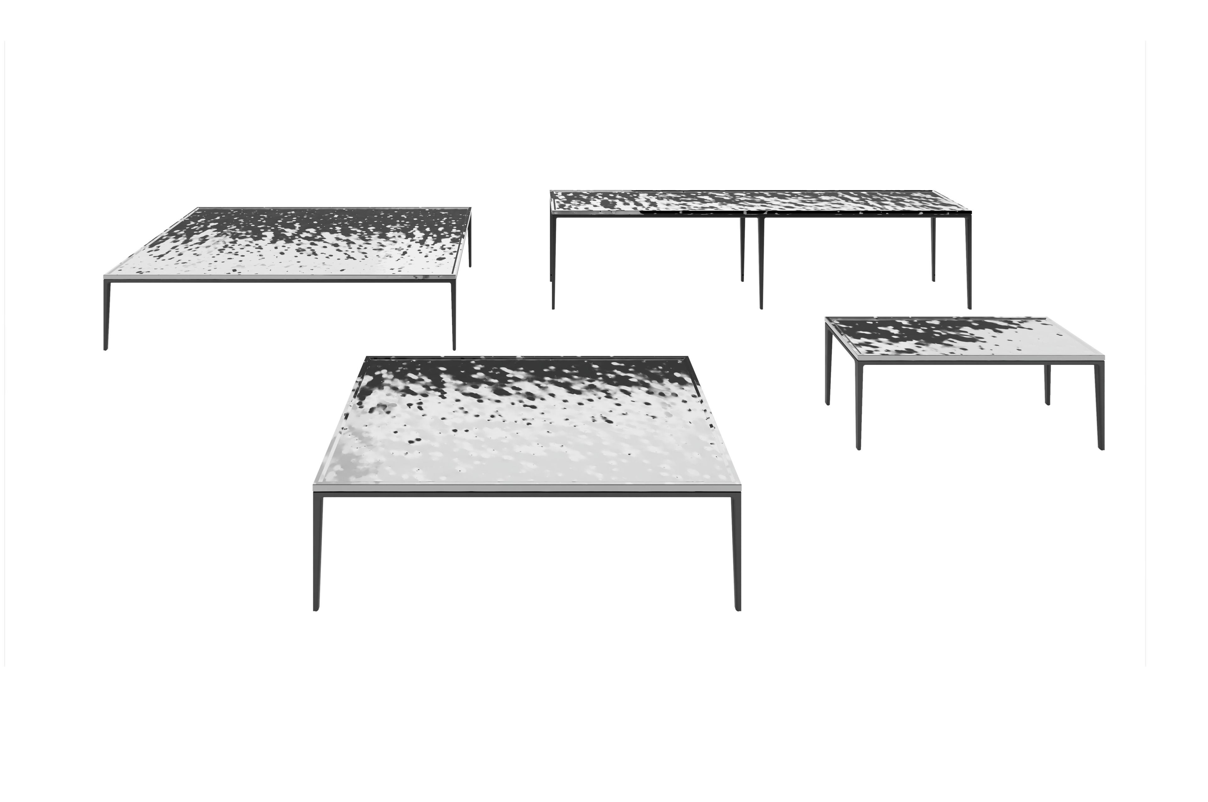 Прямоугольный консольный стол с кованым зеркальным стальным верхом Maxalto Soleide ARCH-00107166 - Вид №2