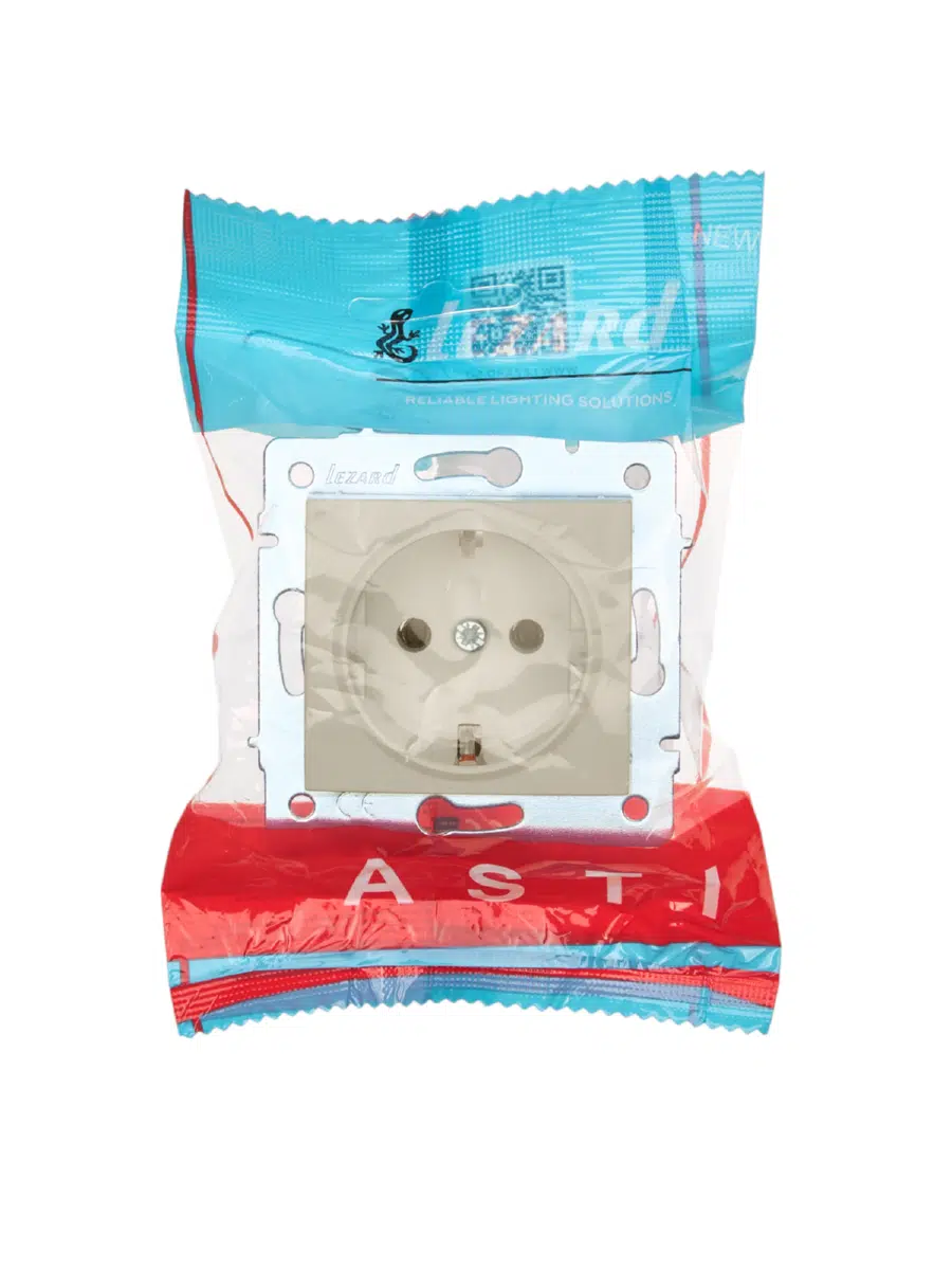 ASTI Розетка с/з ПБТ крем механизм LEZARD 7081-0388-122B