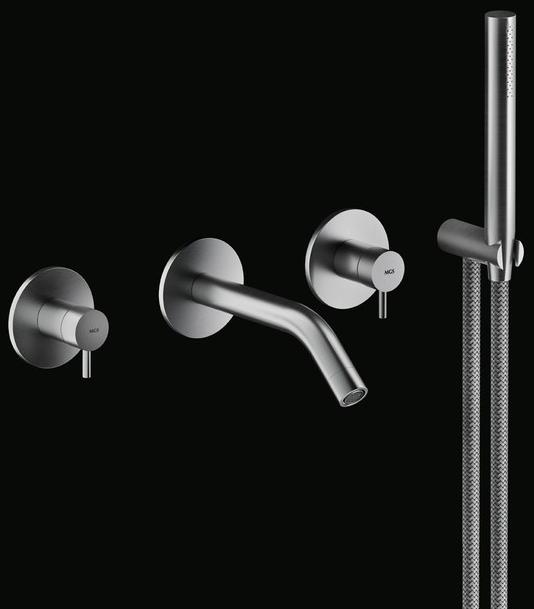 MGS Смеситель для ванны настенный из нержавеющей стали на 2 отверстия Minimal sun-id-1499829 - Вид №2