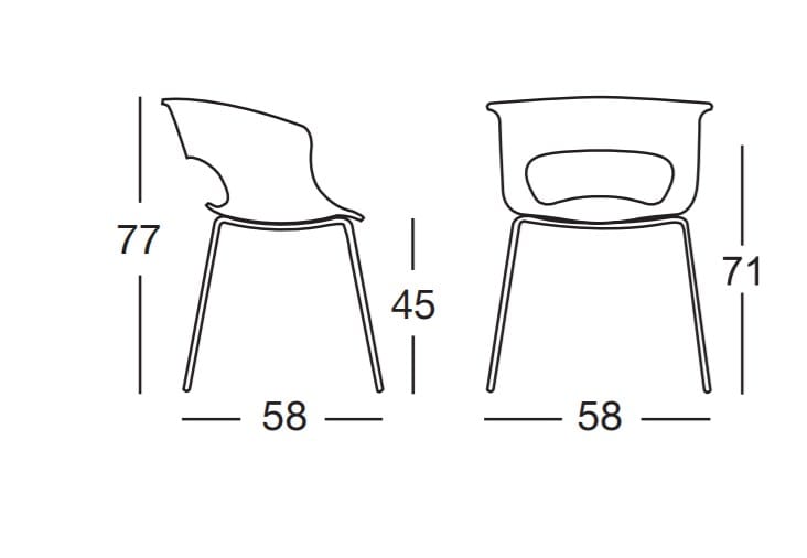 Тканевый стул с подлокотниками S-CAB Miss B ARCH-00110148 - Вид №4