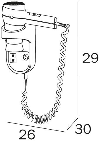 INDA® Электрический фен для гостиниц из полипропилена Hotellerie Av054b - Вид №1