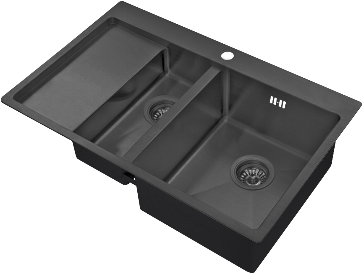 Мойка кухонная ZorG Inox R PVD 5178-2-R GRAFIT из нержавеющей стали, графит