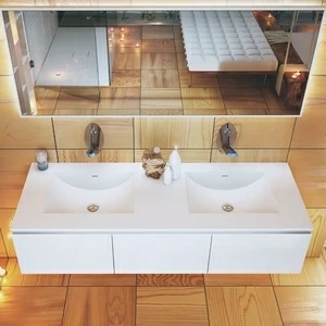 Moma Design Тумба под раковину подвесная с 3 ящиками 1800 Emotion350/ 3 белый матовый