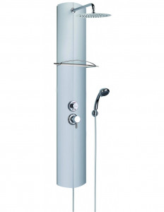 507100 000 00  Многофункциональная душевая стойка Totmy Alu, термостатический смеситель, алюминий Valentin Алюминий