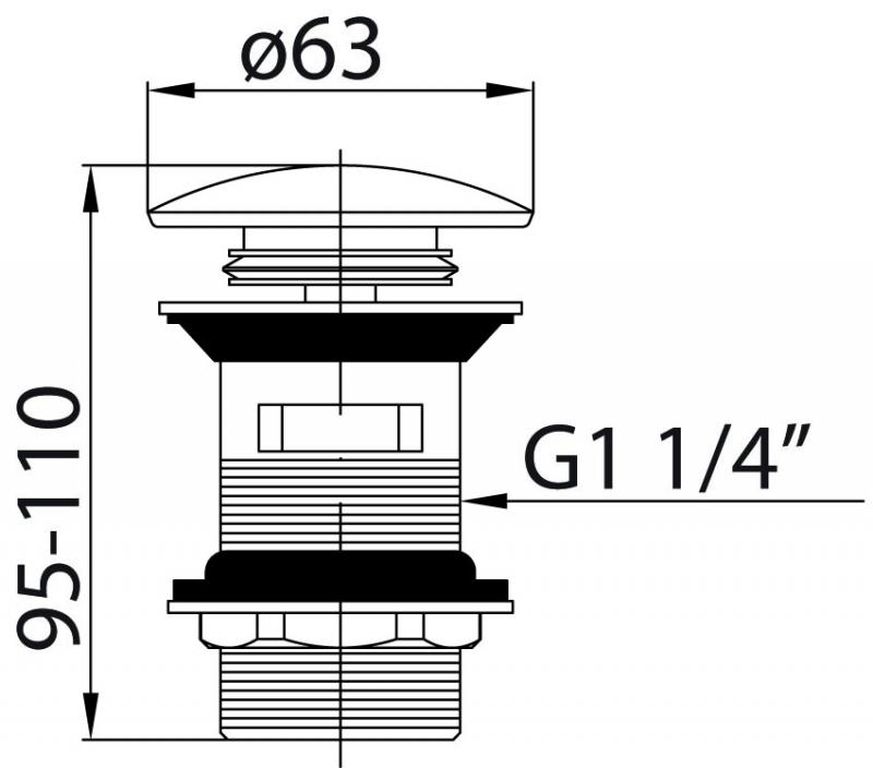 Донный клапан для накладных раковин с системой "Клик-клак" Cezares CZR-SAT1-03/24 ARTICOLI VARI - Вид №1