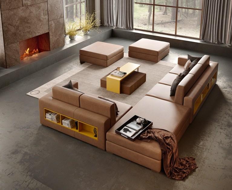 Caroti Пуф, обитый кожей в современном стиле Concept Art.63 - theca - Вид №1