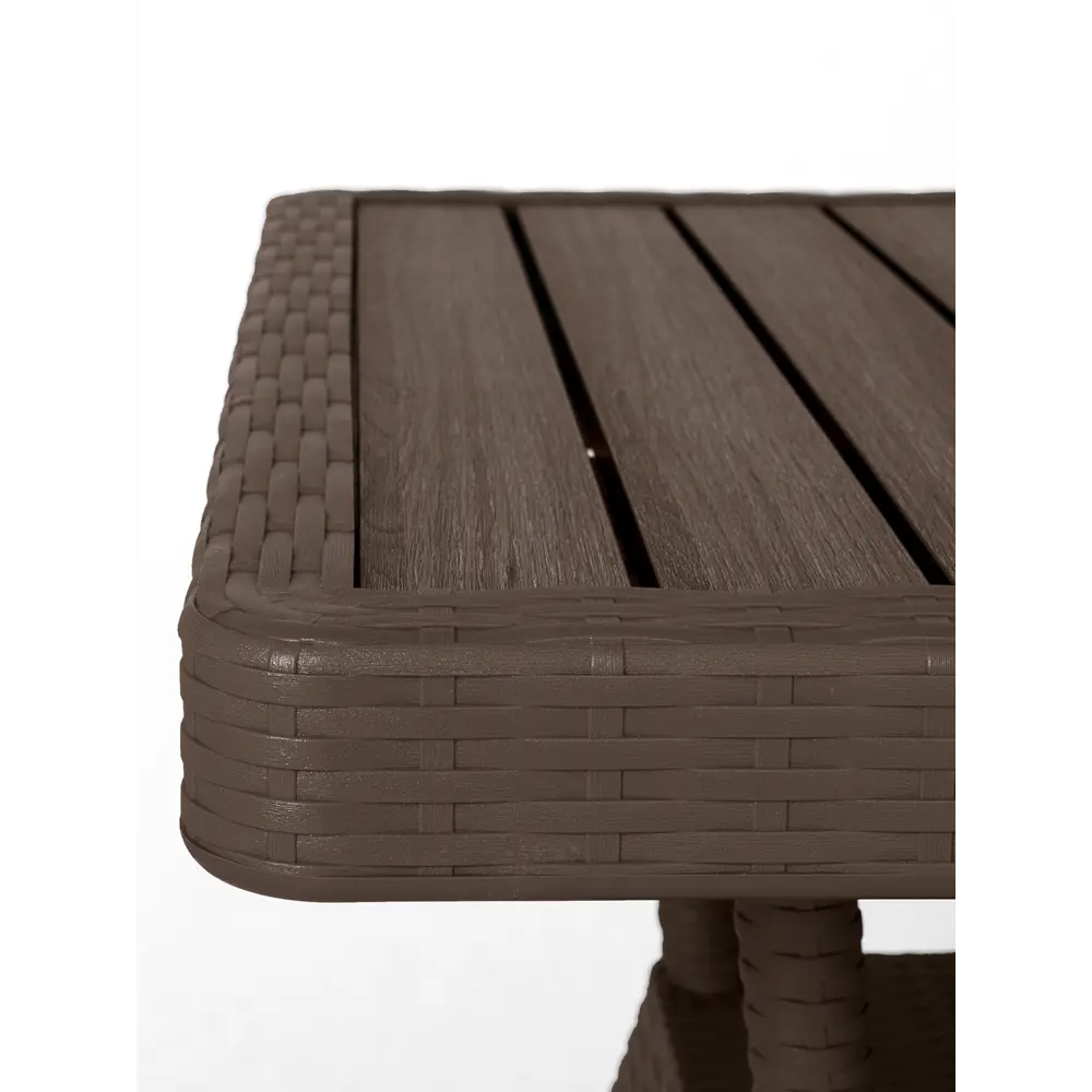 Стол садовый Rattan Ola Dom 75.5x76x74.5 см композитный материал цвет коричневый Santreyd STLM-2014821 - Вид №3