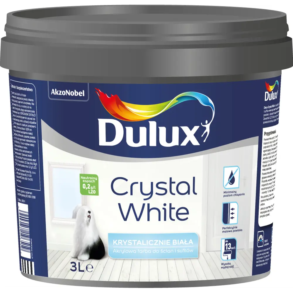 Краска Dulux Crystal WhiteI 3 л 18741659 STLM-2117189 