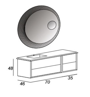 Мебель для ванной CEZARES BELLAGIO 105 Bianco Opaco - Вид №6