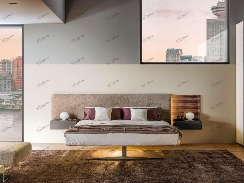 Lago Двуспальная кровать со встроенным изголовьем sun-id-1389056