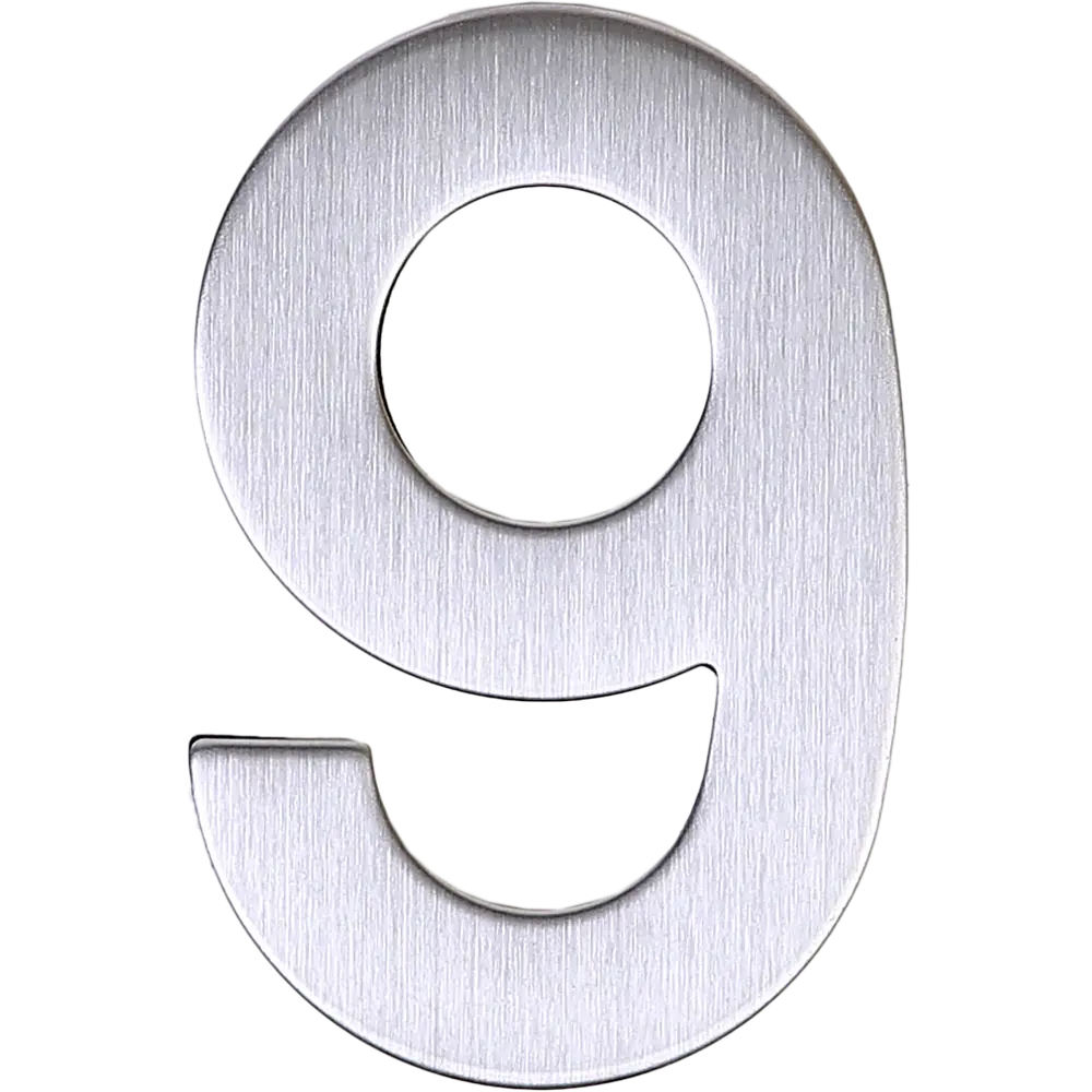 LARVIJ Цифра 9 самоклеящаяся из нержавеющей стали для дверей 13284321 STLM-0002995