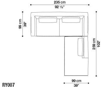 B&B Italia Модульный угловой диван из ткани Ray sun-id-1435354 - Вид №34