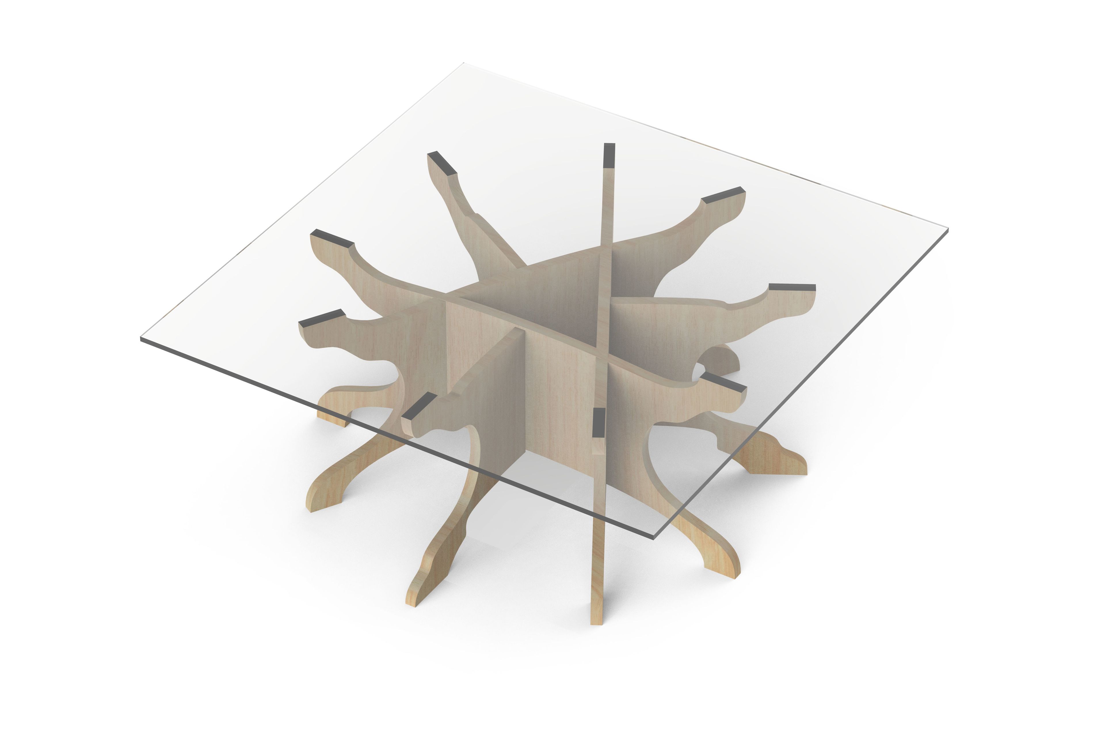 Березовый квадратный низкий журнальный столик ALBEDO ARCH-00102427 - Вид №3