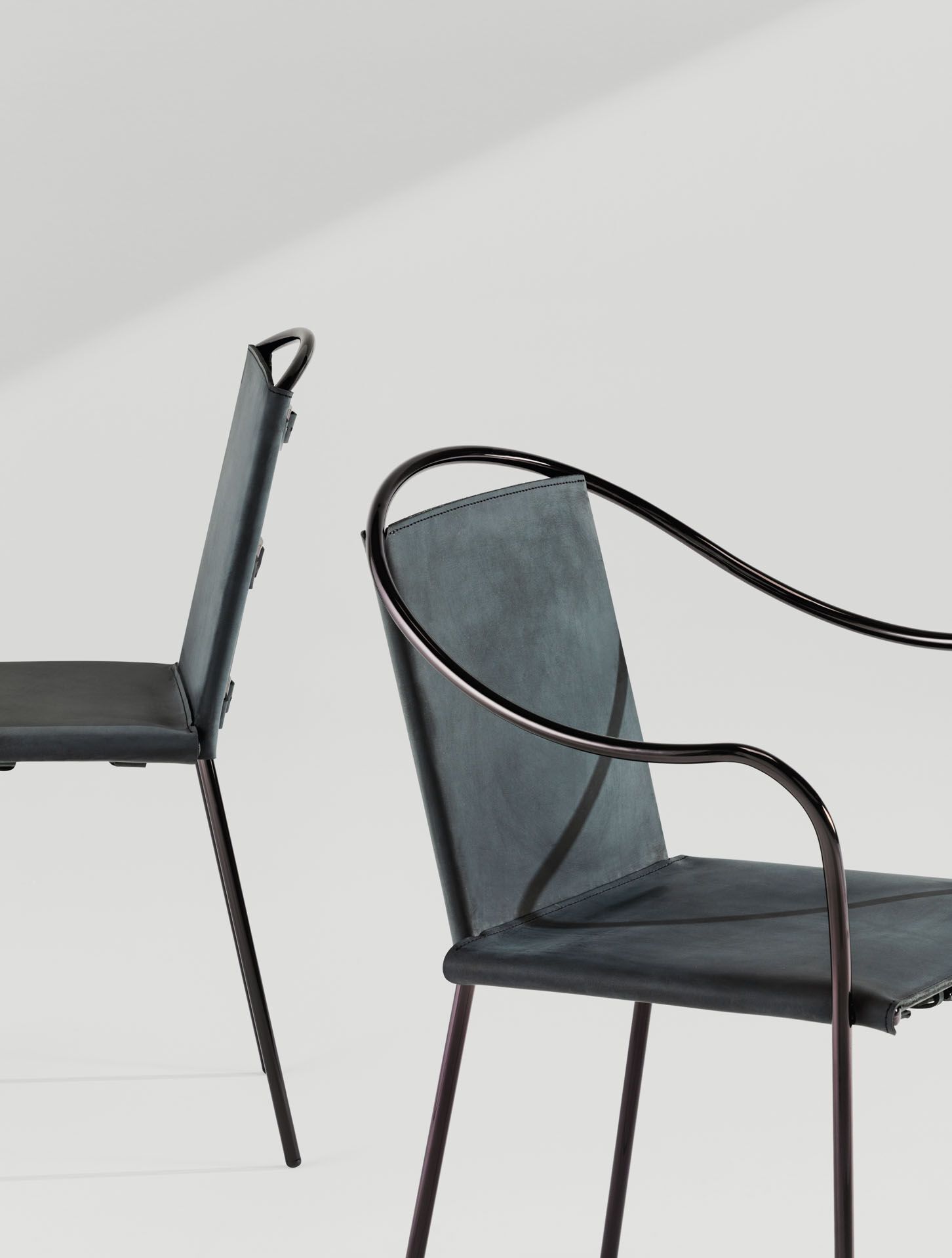 Кожаный стул с подлокотниками Midj Rem ARCH-00133314 - Вид №4