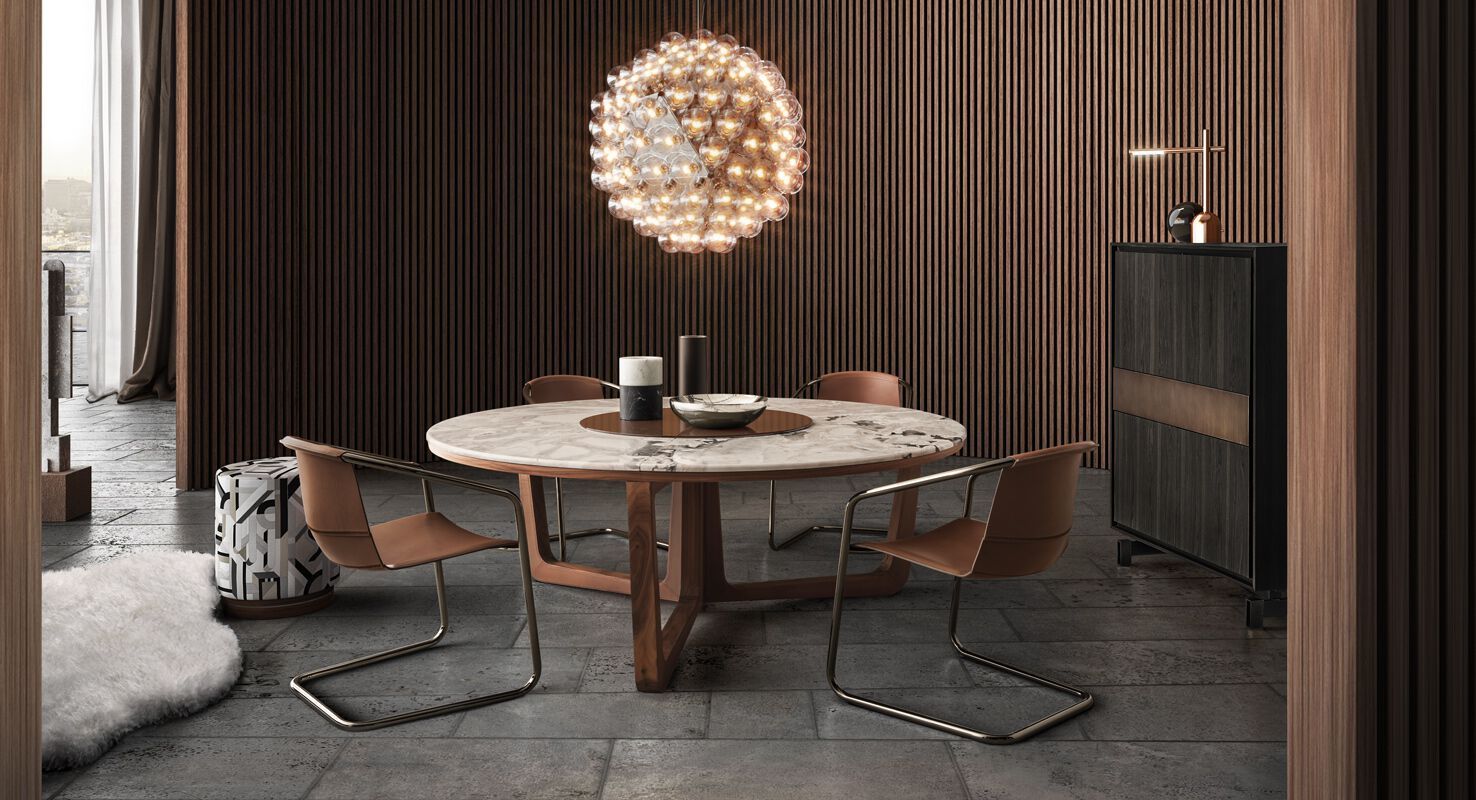 Круглый мраморный обеденный стол с Lazy Susan i 4 Mariani ASCOT ARCH-00082694 - Вид №6