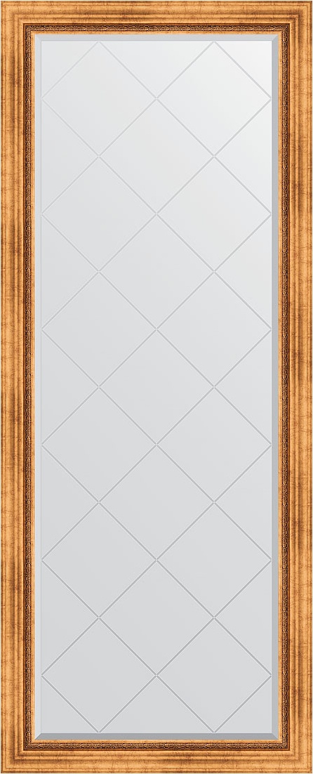 BY 6317 Зеркало напольное с гравировкой в багетной раме - римское золото 88 mm EVOFORM Exclusive-G floor