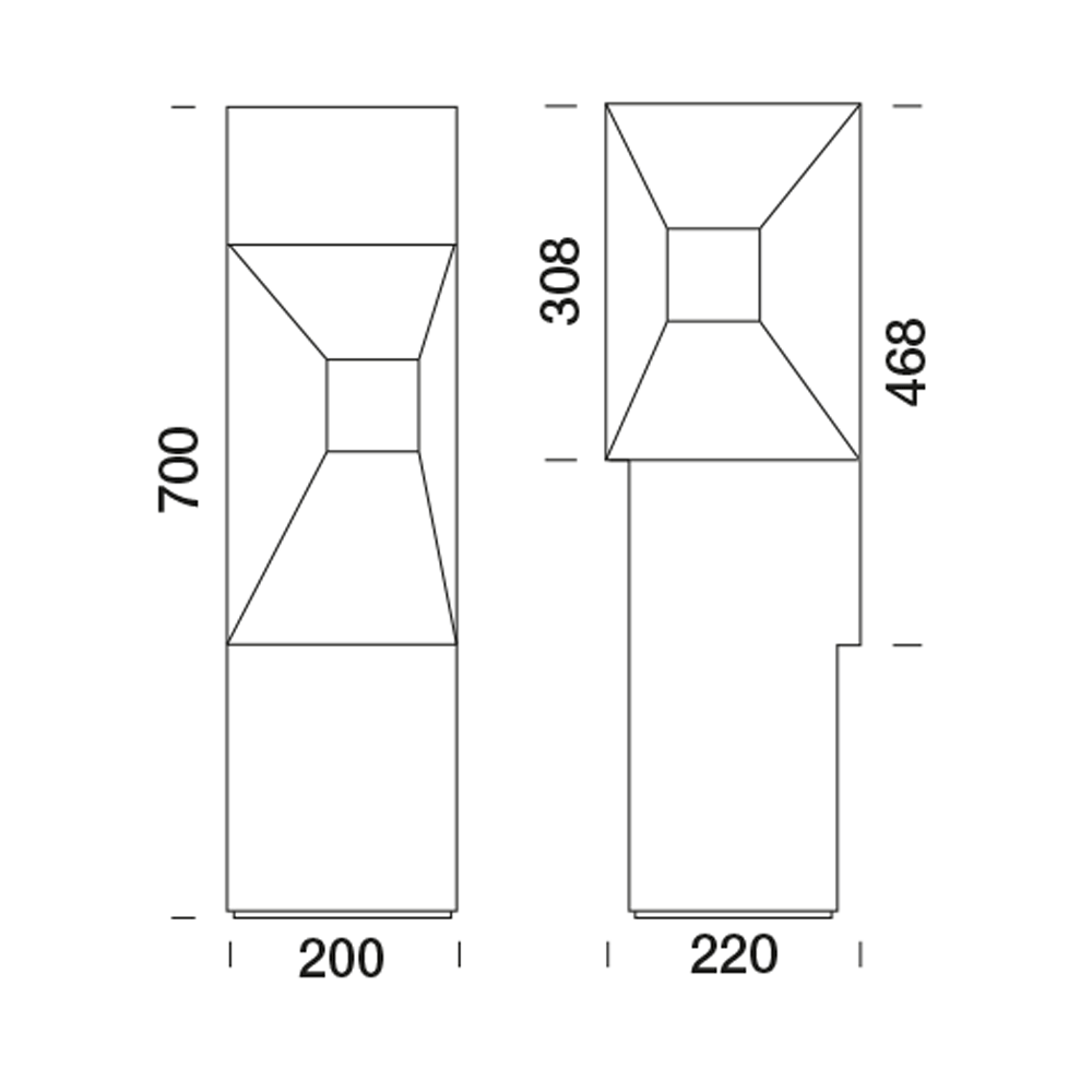 6090869 Мобильный светильник Platek BLOCK Paletto  BLOCK H. 700 mm - LED 4000K 2 Openings  - Вид №6
