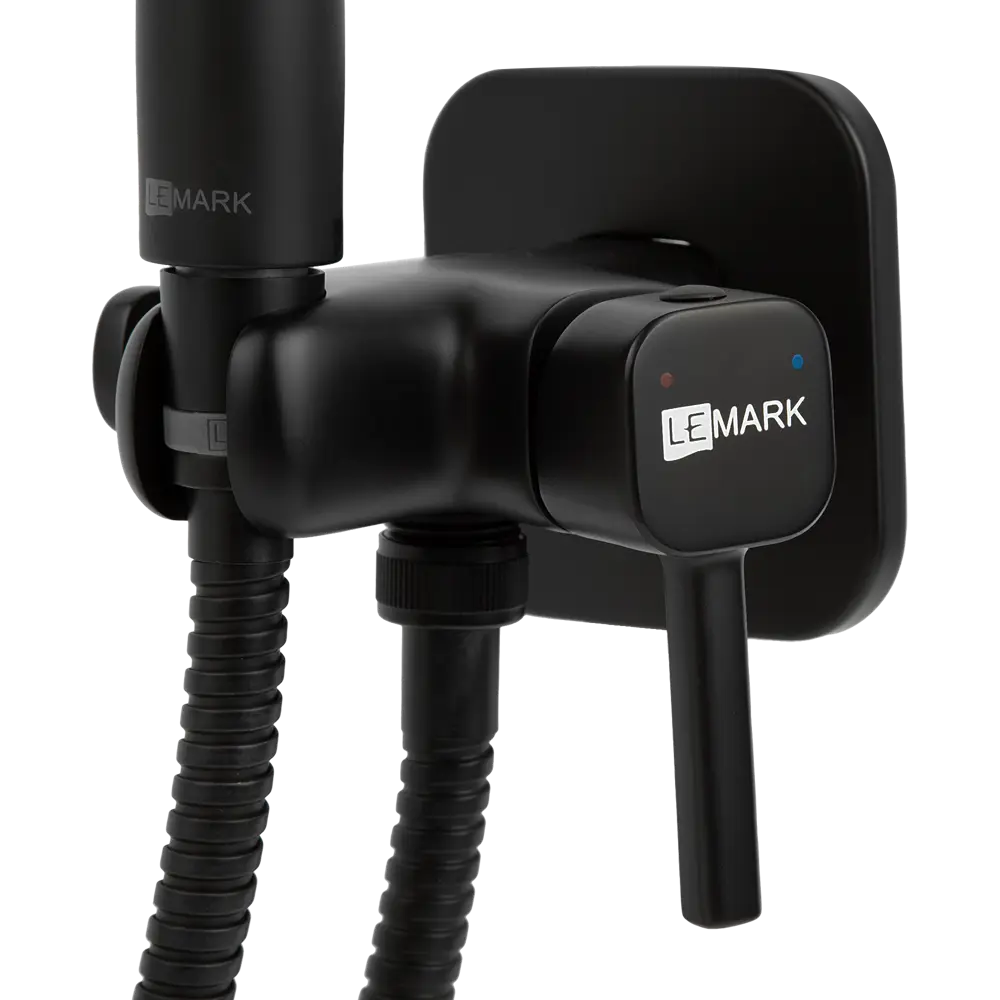 Смеситель с гигиеническим душем Lemark Solo LR7165BL однорычажный цвет черный STLM-2166020 - Вид №3