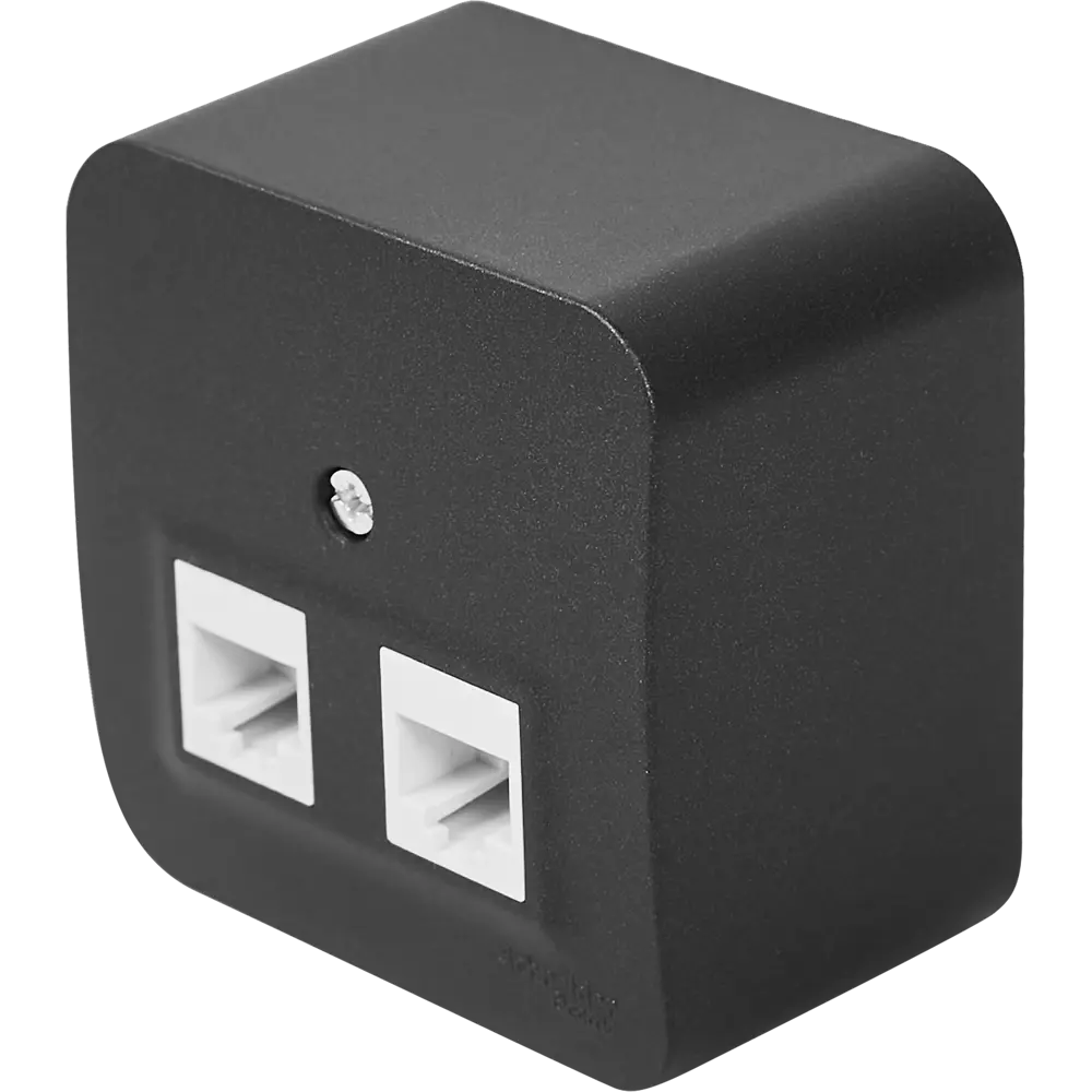Розетка компьютерная двойная накладная Schneider Electric Blanca RJ45 UTP cat 5e без заземления цвет антрацит 86720946 STLM-2072142 SYSTEME ELECTRIC - Вид №1