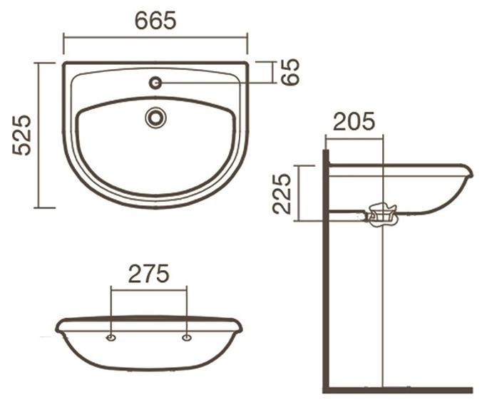 Раковина подвесная 66 Sanitana REGINA S1008231720000 - Вид №1