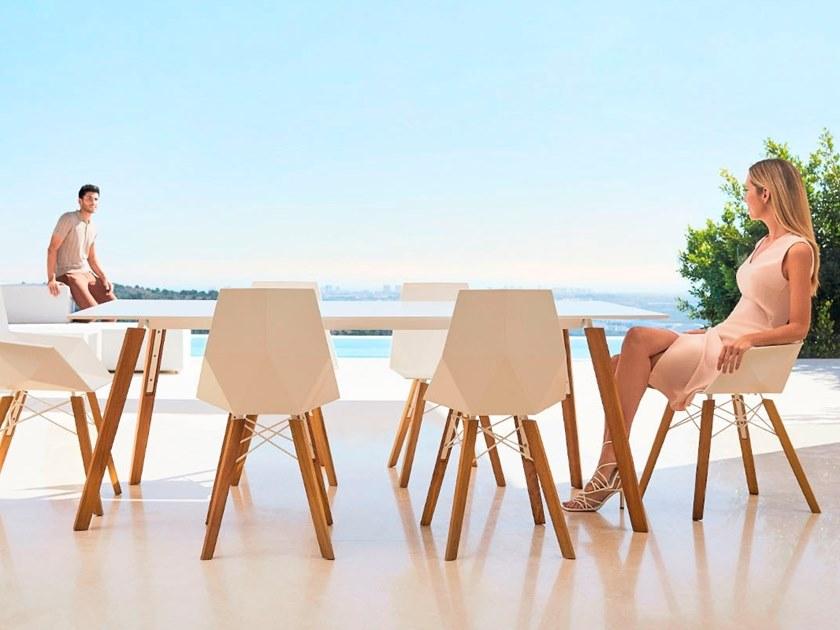 VONDOM Садовый стул из полипропилена с подлокотниками Faz wood 54294, 54294f - Вид №3