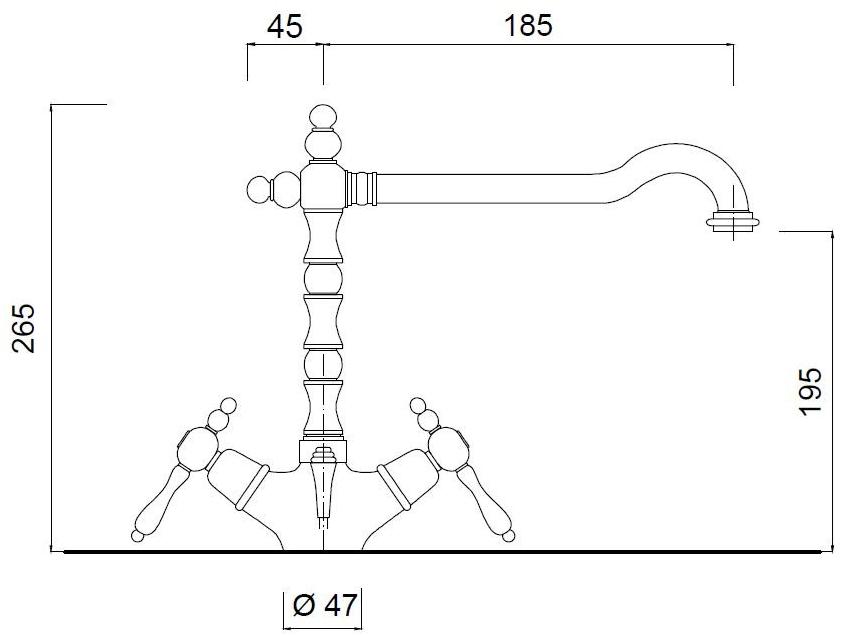 Rubinetteria Giulini Смеситель для умывальника с регулируемым изливом и гибкой подачей Classic revolution - praga Fs7556ace - Вид №1