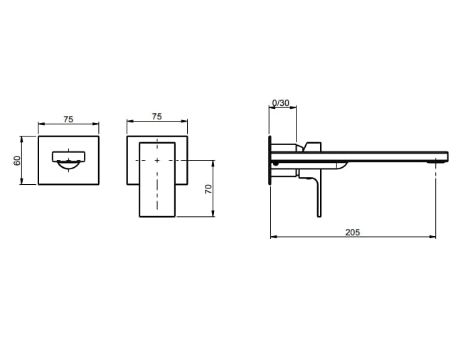 Настенный смеситель для раковины с ограничителем расхода Rubinetterie Frattini Vita Due ARCH-00078238 - Вид №31
