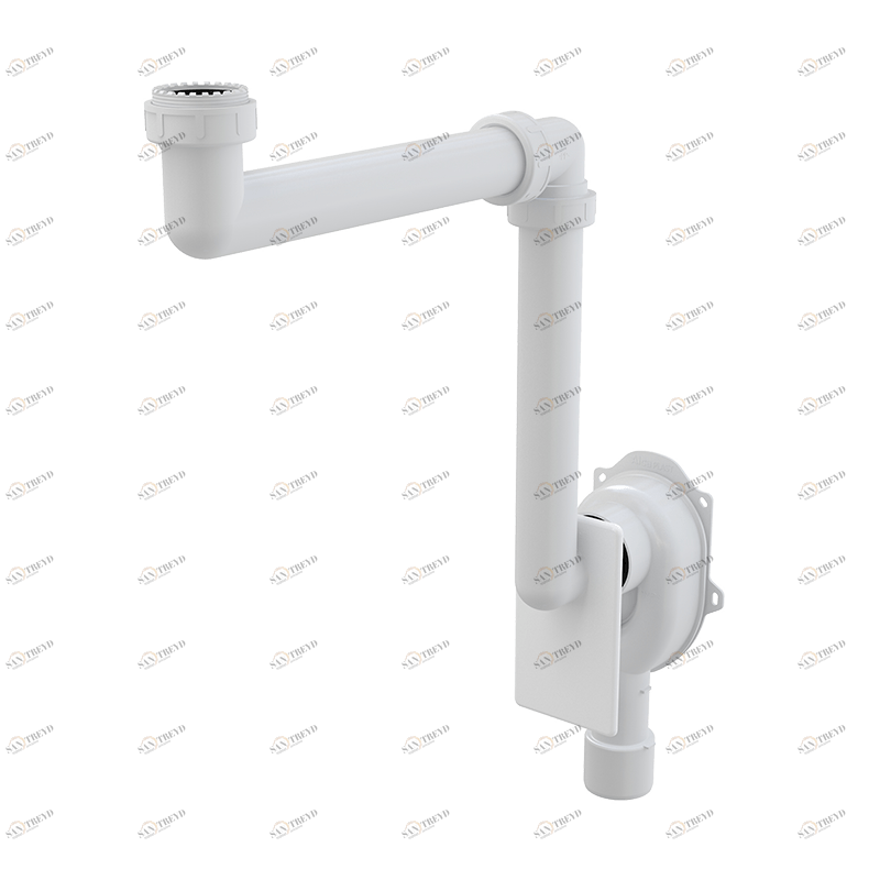 Универсальный сифон под штукатурку, экономящий пространство ALCAPLAST A873