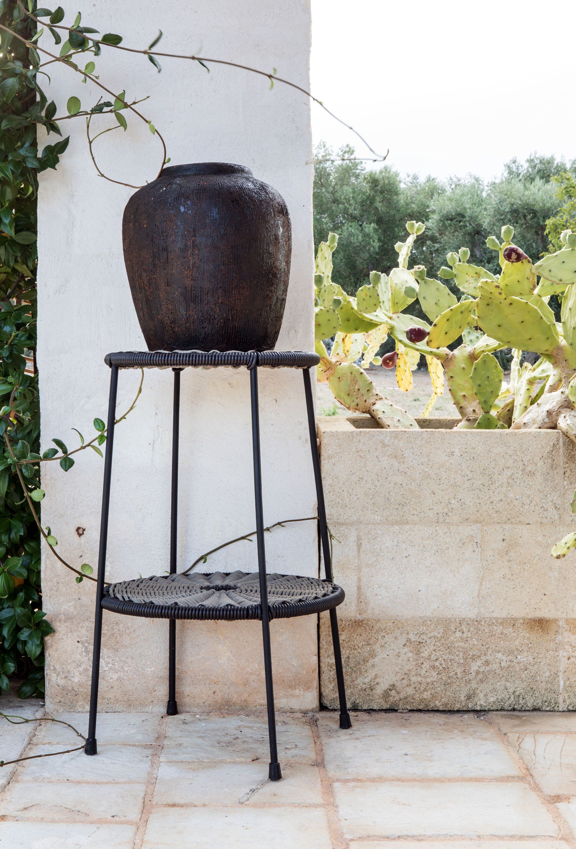 Высокий стул из железа и веревки для сада cbdesign космос ARCH-00010385 - Вид №1