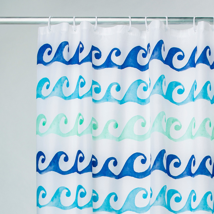 910P180M11 Milardo Blue Curls Штора для ванной комнаты Blue Curls Россия  - Вид №2