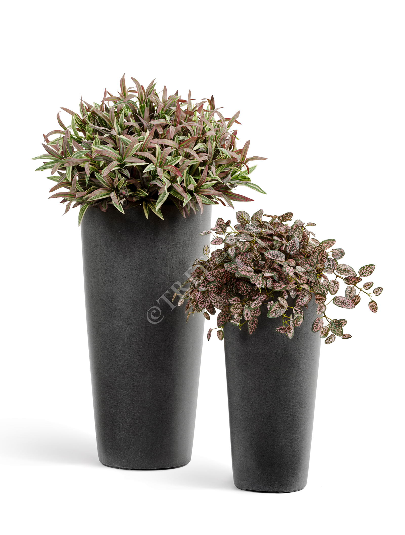 41.3319-02-020-GR-90 Кашпо  Effectory - серия Beton - Высокий конус - Тёмно-серый бетон Цветочная коллекция  - Вид №5