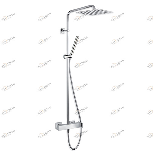 CRITA409 Внешний смеситель для душа с поворотной стойкой, верхним душем SANDWICH SPECIAL 25x25 см, гибким шлангом LONG LIFE и ручным душем против известкового налета со штангой скольжения Cristina Rubinetterie 