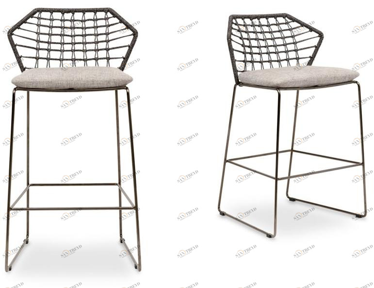 Saba Italia Высокий садовый табурет из ткани и полиэтиленовой веревки New york soleil sun-id-1430585