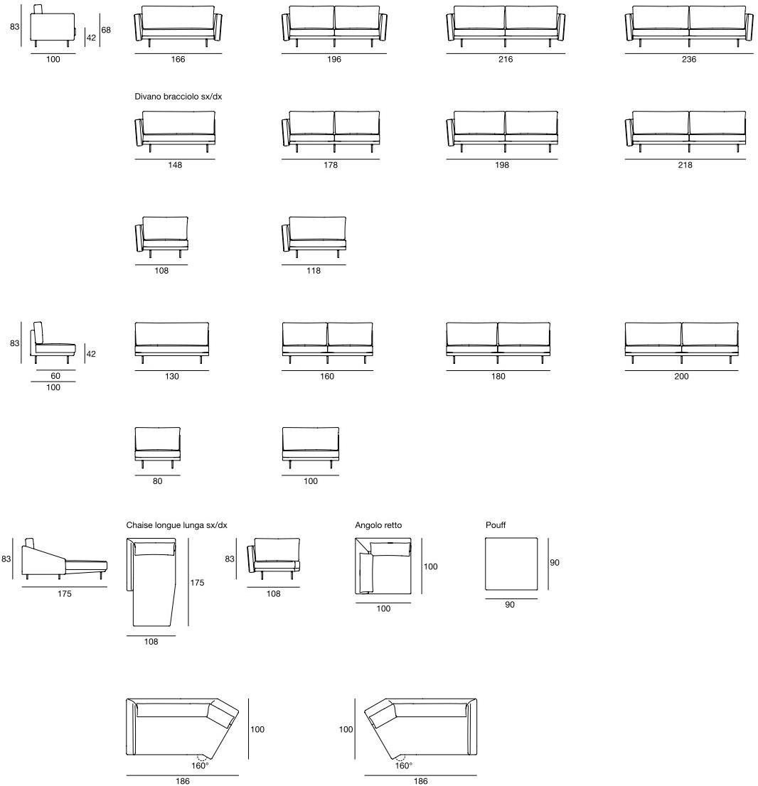 CTS SALOTTI 5-местный угловой диван из ткани Urban sun-id-1360766 - Вид №3