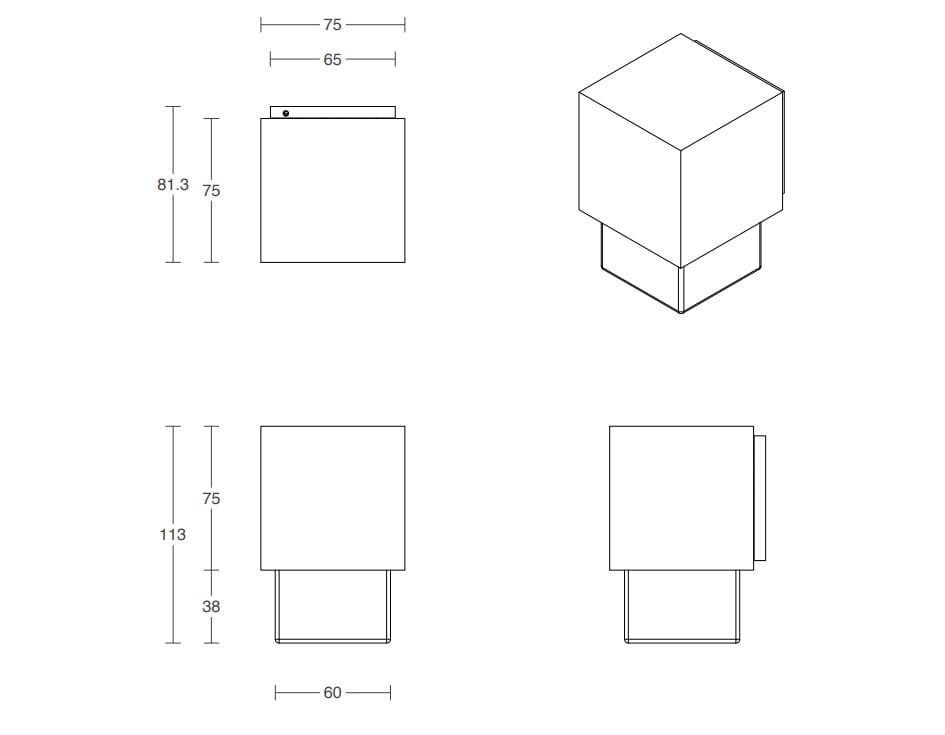 Светодиодный настенный светильник с регулируемой яркостью Articolo Studios куб ARCH-00076757 - Вид №2