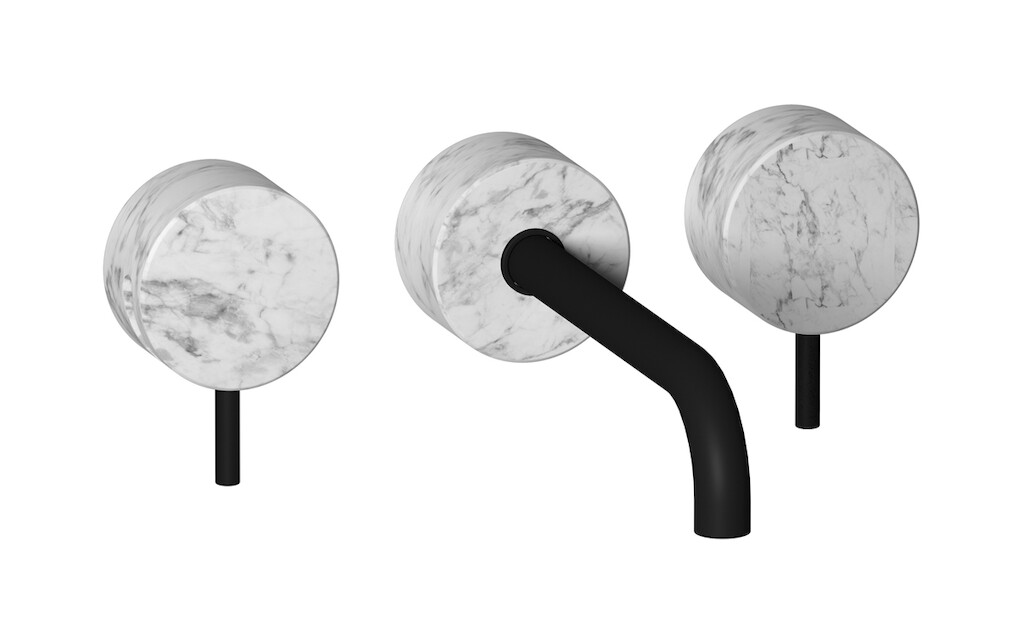 Смеситель с длинным изливом для раковины WE ARE IB mr307np_1 Matt Black Marmo