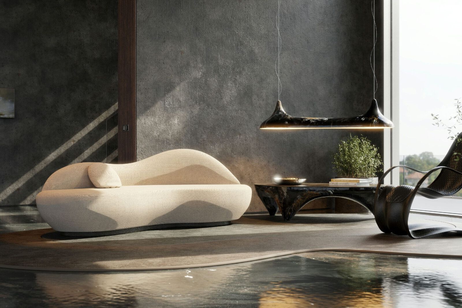 Изогнутый диван из ткани GANSK NUANCE ARCH-00069753 - Вид №7