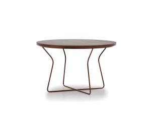 Круглый металлический журнальный столик