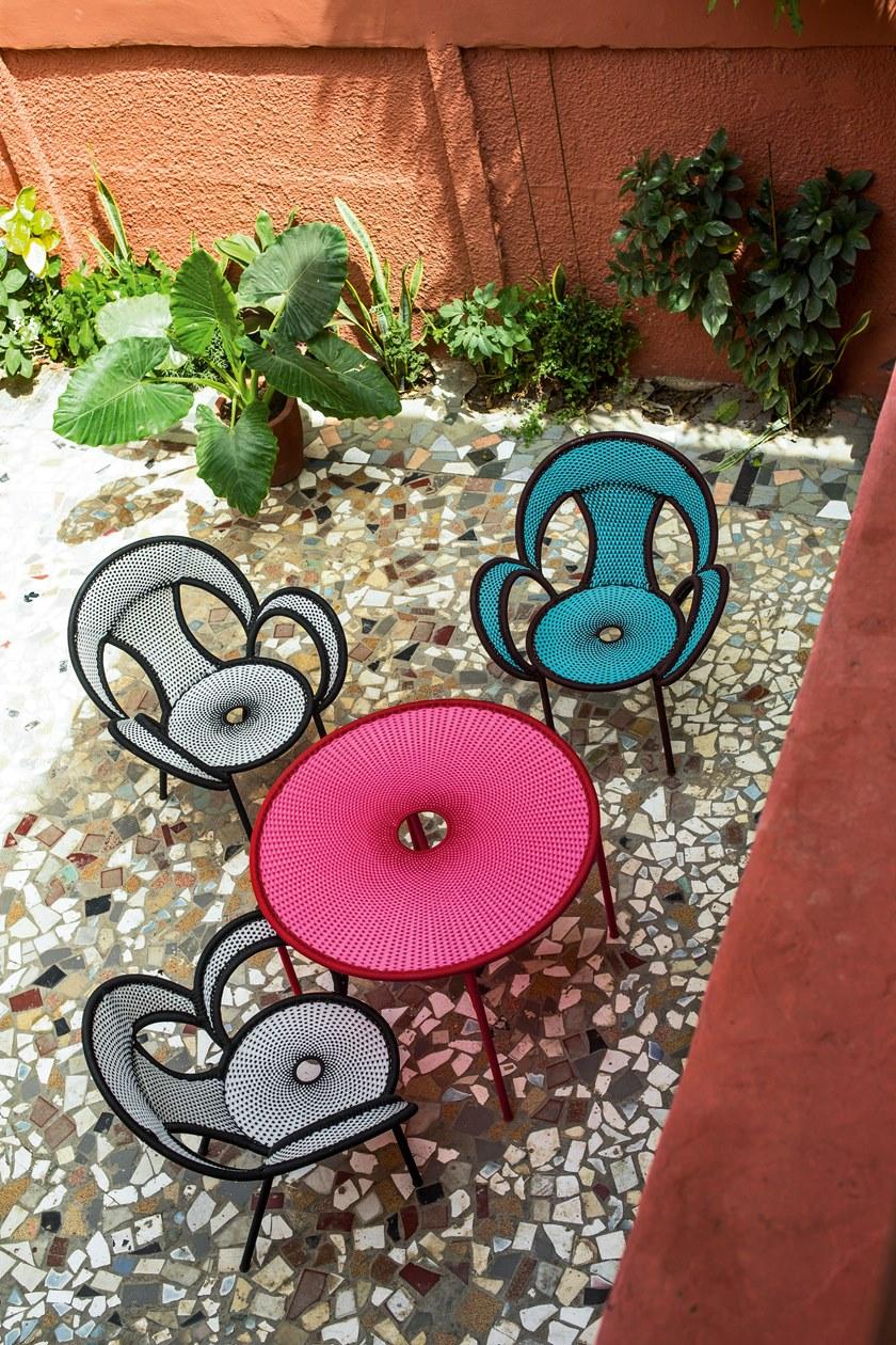 Moroso Круглый стол в стальных и цветных полиэтиленовых нитях M'afrique sun-id-1431149 - Вид №1