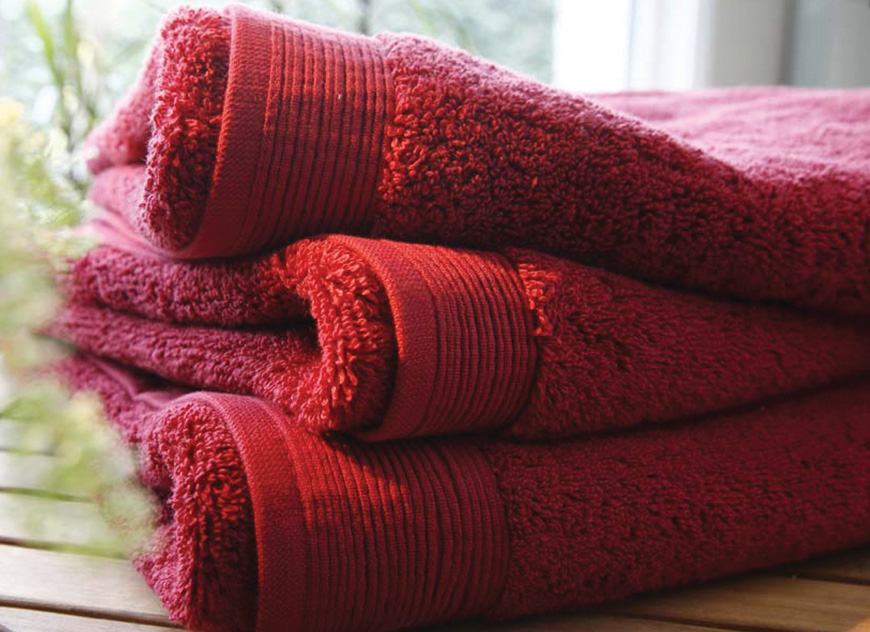 TOW_UNI_PI_55 Полотенце 55/110 piment красный хлопок 600гр/м2 Blanc des Vosges Santreyd 