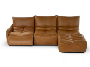 Модульный кожаный диван с откидывающейся спинкой