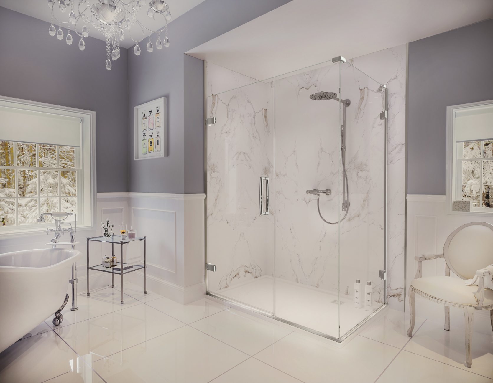 Дверь душевая для установки с боковой панелью GHH1100H L или R Merlyn Arysto Хромированный 