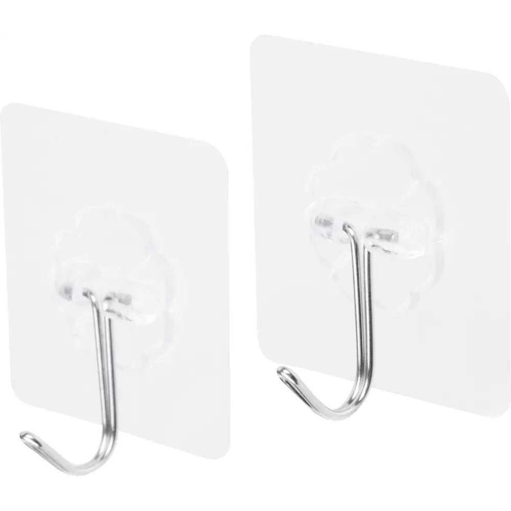 Самоклеящийся крючок KONSENSA 5x5 см прозрачный 2 шт STLM-2092073 - Вид №1