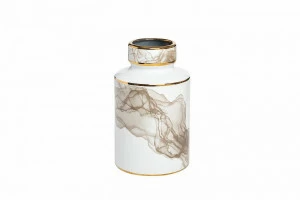 Ваза керамическая 25 см бело-серая с золотом 55RV3968S GARDA DECOR ДИЗАЙНЕРСКИЕ 00-3880522 Белый;серый