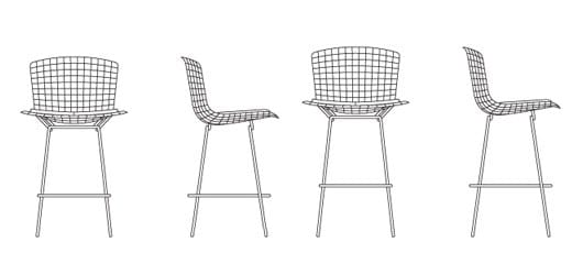 Стальной стул с мягким сиденьем Knoll Bertoia ARCH-00032299 - Вид №6