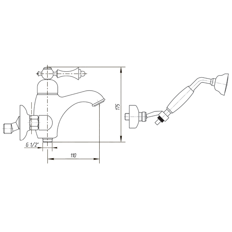 Смеситель MIGLIORE Bomond ML.BMD-9702.СR для ванны/душа - хром ML.BMD-9702.CR - Вид №1