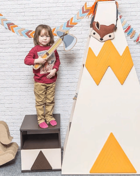 Детский стеллаж-вигвам "Апачи" МАНДАРИН АПАЧИ 178641 Оранжевый;молочный Santreyd  - Вид №3